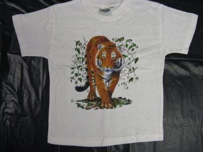 MID SUMMER FANTASTIC CLEARING SALE-T-SHIRT ART.No.2012082128 AMERICAN T-SHIRT PRINTED WITH AMERICAN MOTIVE " TIGER WALKING " LOWEST PRICE GARANTI. Art.No. 2012082128