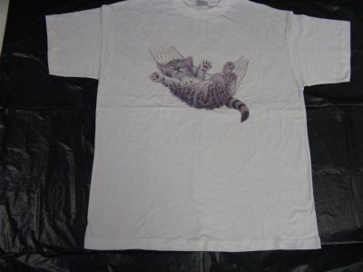 MID SUMMER FANTASTIC CLEARING SALE-T-SHT-CAT SLEEPINGIN NET -UNFORGETTABLE GIFT- AMERICAN T-SHIRT PRINTED AMERICAN MOTIVE-TOP QUALITY-LOWEST PRICE GAURANTEE-DO NOT MISS THIS CHANCE-ART NO. 2012082128-REA 50%