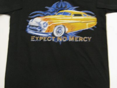 AMERICAN PRINTED T-SHIRT-UNFORGETTABLE GIFT- AMERICAN T-SHIRT PRINTED AMERICAN MOTIVE " EXPECT NO MERCY" TOP QUALITY-LOWEST PRICE GAURANTEED-DO NOT MISS THIS CHANCE-FREE HOME(POST OFFICE) DELIVERY-ART NO.201711-6986-REA 50%