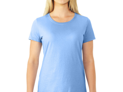MID SUMMER FANTASTIC CLEARING SALE-AMERICAN PLAIN ROUND NECK LADIES T-SHIRT-LIGHT BLUE-MEMORABLE GIFT-TOP QUALITY-LOWEST PRICE GUARANTEED-DO NOT MISS THIS CHANCE-ART NO. 61372-REA 27%