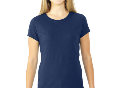 MID SUMMER FANTASTIC CLEARING SALE-AMERICAN PLAIN ROUND NECK LADIES T-SHIRT-NAVY-MEMORABLE GIFT-TOP QUALITY-LOWEST PRICE GUARANTEED-DO NOT MISS THIS CHANCE-ART NO. 61372-REA 27%