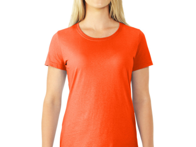MID SUMMER FANTASTIC CLEARING SALE-AMERICAN PLAIN ROUND NECK LADIES T-SHIRT-ORANGE-MEMORABLE GIFT-TOP QUALITY-LOWEST PRICE GUARANTEED-DO NOT MISS THIS CHANCE-ART NO. 61372-REA 27%