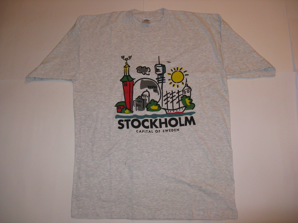 Basic Cotton T-shirt Printed with "STOCKHOLM CHURCH" || Guaranteed Low Price || 50/% Discount || Free Home Delivery (Post Nord) || Art. No. 35560309