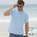 AMERICAN PLAIN T-SHIRT-UNFORGETTABLE GIFT -TOP QUALITY-LIGHT BLUE-LOWEST PRICE GUARANTEED-DO NOT MISS THIS CHANCE-ART NO. 61036-REA 27 %