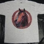 AMERICAN T-SHIRT PRINTED WITH USA MOTIVE " HORSE FACE IN RING " LOWEST PRICE GARANTI. Art.No. 120816-2128